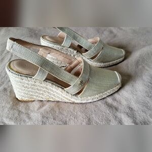 Lauren Ralph Lauren Penelopie Wedge Sandals - Sand Gold - Size 8.5 M.